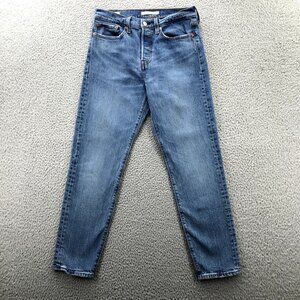 LEVIS Womens Size 28 WEDGIE Big E Premium Denim Button Fly Mid‎ Rise Ankle Jeans